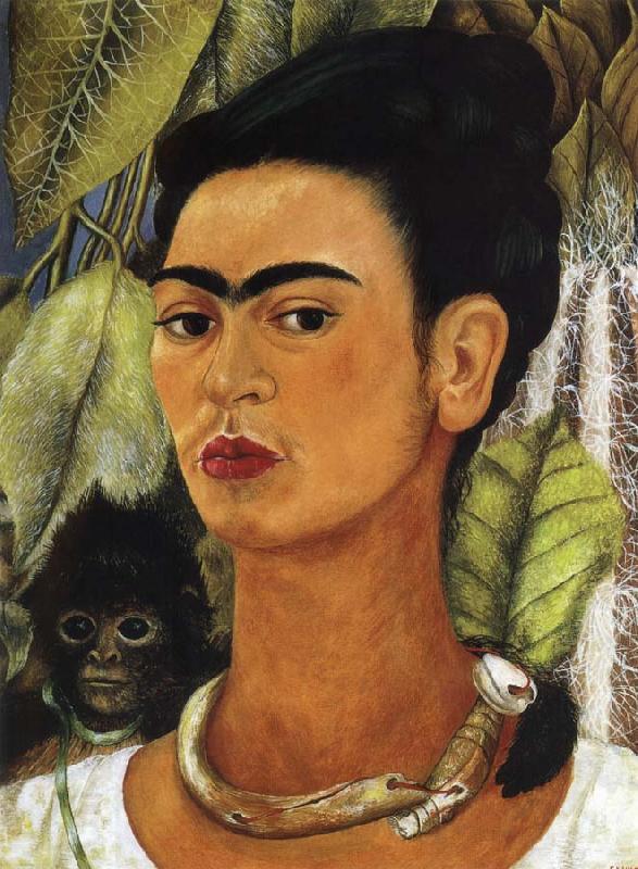 Frida Kahlo The Portrait of monkey and i oil painting picture